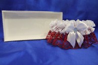 Подвязка кружевная бело бордовая в коробочке арт. 019-134