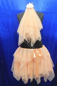 Набор персиковый: фата и юбка для девичника арт. 076-037