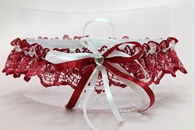Подвязка для невесты кружевная бордовая арт.019-241