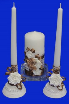 Набор из трех свечей шоколад арт. 062-190