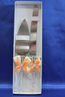 Нож и лопатка с двойным бело-оранжевым бантом Арт. 050-023