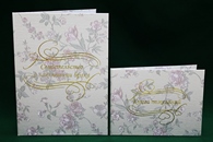 Обложка для свидетельства о браке формата А4 и книга пожеланий айвори с цветочками арт. 113-204