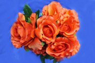 Букет розы красно-оранжевые 9 голов арт. 138-093