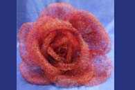 Цветок из сетки красный (200 мм) арт. 138-163