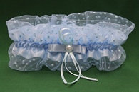 Подвязка для невесты в горошек голубая в коробочке арт. 019-284