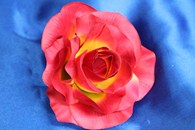 Роза розовая с желтой серединкой матовая (головка) Мин. заказ от 10шт! арт.137-006