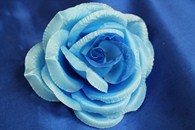 Роза голубая блестящая (головка) Мин. заказ от 10шт! арт.137-016