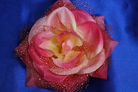 Роза бордово-розовая в крапинку (головка) Мин. заказ от 10шт! арт. 137-041