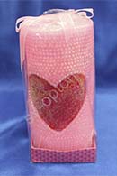 Свеча сердце с жемчугом; Розовая (высота 16 см)арт.059-033