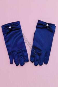 Перчатки детские темно-синие, длина 18 см, арт. 026-068