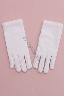 Свадебные перчатки для невесты с пальцами белые, длина 20см,арт. 025-028