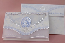 Приглашение на свадьбу бело-голубые с серебром+ вкладыш с текстом + конверт (цена за упаковку 10шт) арт.150086