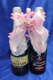 Лента для шампанского (восьмерка) розовая арт.0573-059