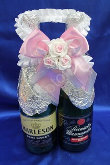 Лента для шампанского (восьмерка) розовая арт.0573-063