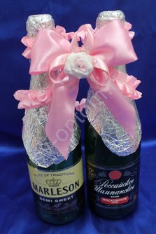 Лента для шампанского (восьмерка) розовая арт.0573-066
