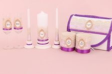 Свадебный набор аксессуаров ручной работы на стол фиолетовый, см. Подробнее арт.053-383