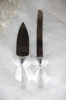 Нож и лопатка с двойным белым бантом Арт 050-002