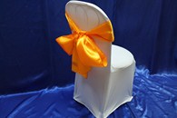 Бант атласный для чехла на стул оранжевый арт. 097-017