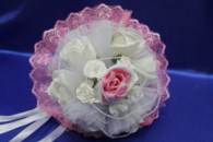 Букет дублер для невесты латексный с белыми и бело-розовыми розами арт. 020-294