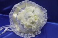 Букет дублер для невесты латексный с розами айвори и белыми розами арт. 020-295