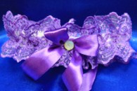 Подвязка кружевная фиолетовая с фиолетовым бантиком арт. 019-199