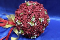 Букет дублер для невесты латексный с бордовыми розами арт. 020-139