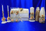 Свадебный набор кофе с молоком, семейный очаг, свадебные бокалы, украшение на бутылки, семейный банк арт. 053-100