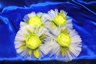 Цветы на ручки и зеркала с салатовыми пионами, в уп. 4штуки арт. 124-005