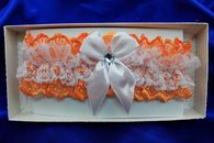 Подвязка кружевная Цвет: Бело-оранжевый арт. 019-046