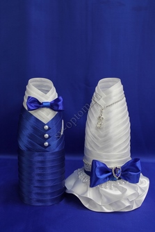 Одежда для шампанского бело-синяя арт. 047-018
