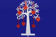 Дерево пожеланий с подвесками-сердцами (20шт). Материал дерева: фанера 6мм,сердец: фанера 4мм. Цвет - под заказ.  Арт.009-010