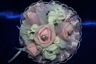 Букет дублер для невесты с розовыми и белыми латексными розами арт. 020-340