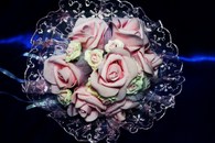 Букет дублер для невесты с розовыми латексными розами арт. 020-342