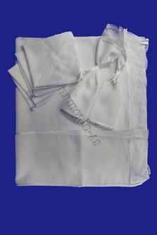 Комплект рушников белый кружево (большой рушник, маленький, 3 салфетки,мешочки ) арт. 074-009