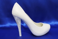Свадебные туфли для невесты К-56 Цвет: Белый, каблук в стразах раз. с 36-40