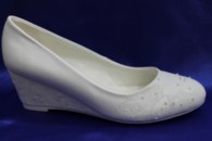 Свадебные туфли для невесты на танкетке С-41. Цвет: Белый р.36-41 ВСЕ РАЗМЕРЫ