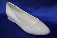 Свадебные туфли для невесты белые на танкетке С-69. Размеры: 36, 37, 39, 40.