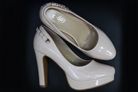 Свадебные туфли для невесты бежевые С-406 р.36-41. Каблук 11см.