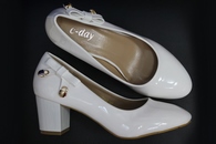 Свадебные туфли для невесты белые С-407 р.36-41. Каблук 6см.
