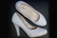 Свадебные туфли для невесты белые С-375 р.36-41. Каблук 11см.