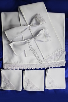 Венчальный набор белый с белой окантовкой арт.074-040