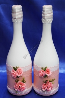 Шампанское в розовых крашеных бутылках арт. 046-056
