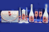 Набор розовый(Сундучок, шампанское, свечи, бокалы) арт. 053-261