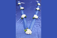 Лента на капот синяя с белыми розами арт. 1203-039