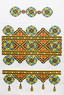 Рушник свадебный с разноцветным орнаментом. Длина 150 см, ширина 35см. арт.070-423