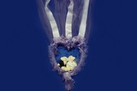 Сердце атласное фиолетовое с мишками и фатином арт. 1208-003