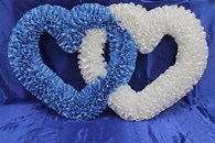 Двойное сердце голубое+белое 100х60см арт. 1208-033