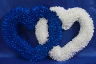 Двойное сердце сине-белое 100х60см арт. 1208-036