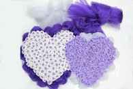 Двойное сердце латексное фиолетово-белое 100х60см арт. 1208-080