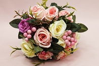 Букет дублер для невесты с розовыми, фиолетовыми и айвори розами арт. 020-030